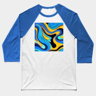 Blue Psychedelic Marble Baseball T-Shirt